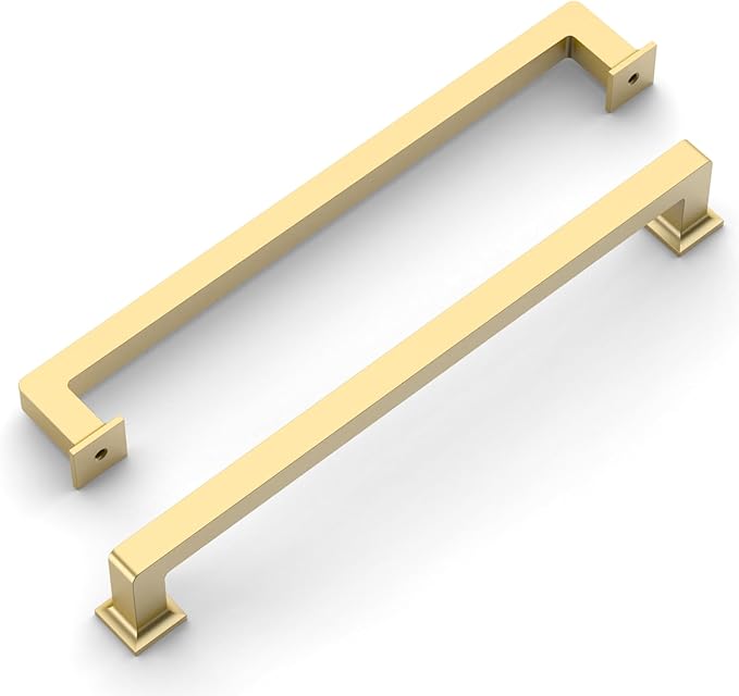 Amerdeco 10 Pack Brushed Gold Cabinet Pulls 9 Inch(224MM) Hole Centers Kitchen Cabinet Handles Cabinet Hardware Kitchen Handles for Cabinets Cupboard Handles Drawer Pulls ZH0019