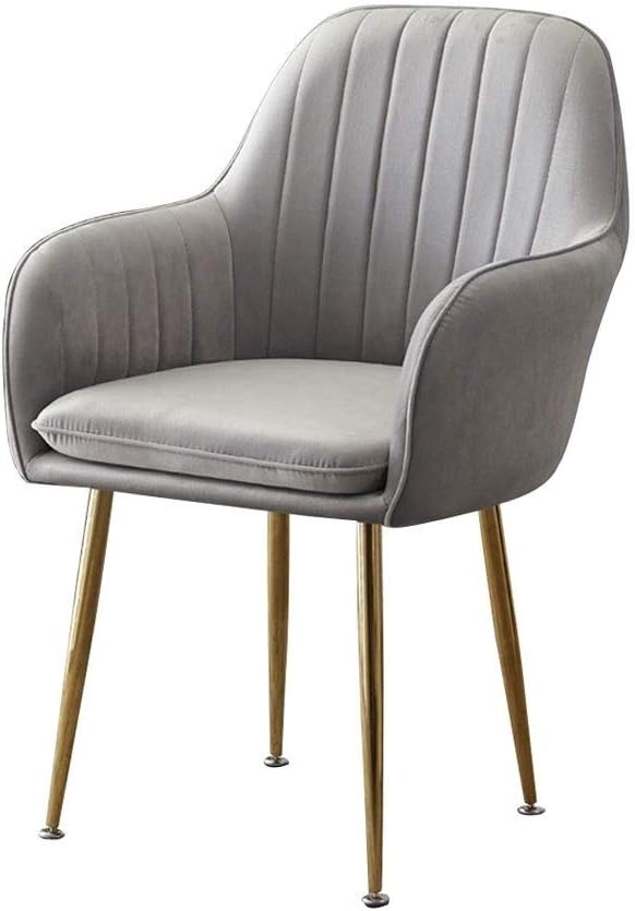 Kitchen Islands Stools Soft Velvet Dining Chair,Cafe Milk Tea Dessert Shop Small Apartment Lounge Chairs (Grey)