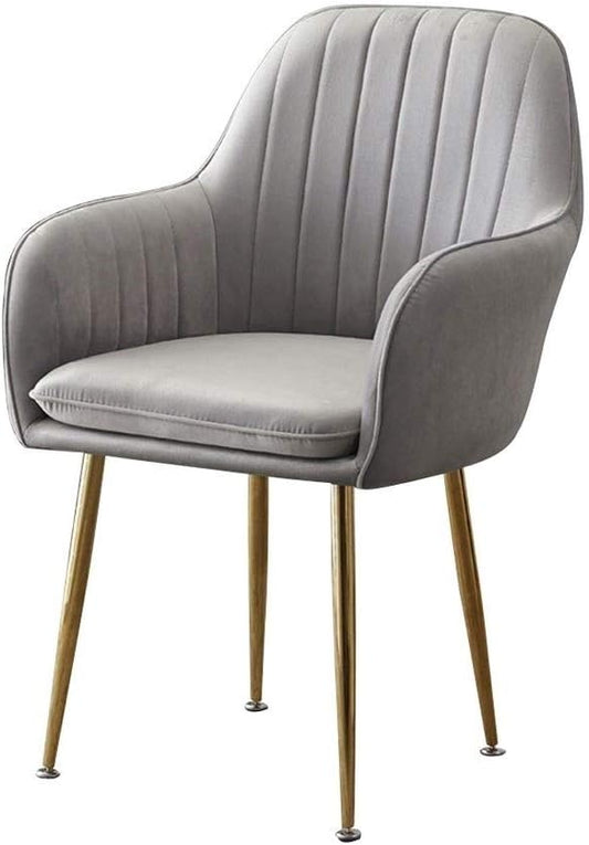Kitchen Islands Stools Soft Velvet Dining Chair,Cafe Milk Tea Dessert Shop Small Apartment Lounge Chairs (Grey)