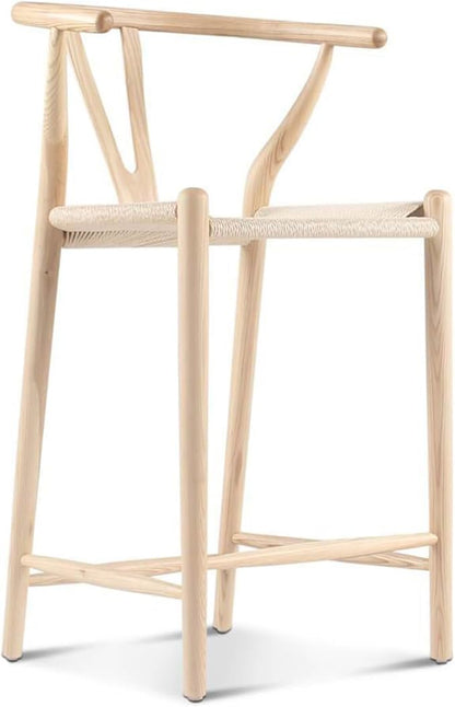 Barstool,Weave Counter Height Bar Stools, Fully Assembled Rattan Bar Chairs for Kitchen Island,1pc,Natural