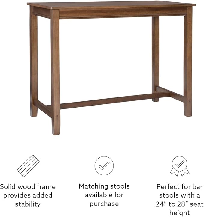 Linon Claridge Rustic Wood 36 inch Height Pub Table