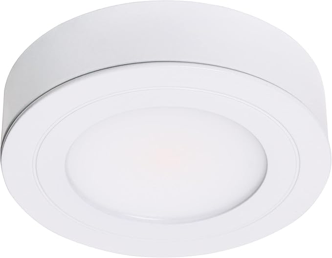 Armacost Lighting PureVue Dimmable LED Undercabinet Puck Light, RGB+W, White 263412