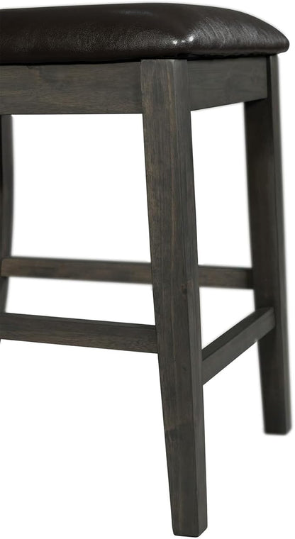 HomeStock Counter Height Chairs Set - Gray Side Chairs for Kitchen Island - Modern Dining Room Seating