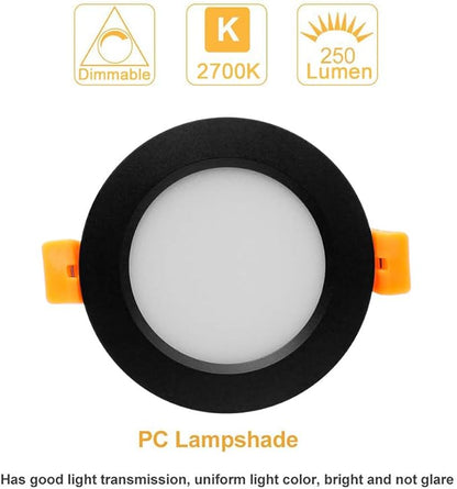YGS-Tech 2 Inch LED Recessed Lighting, Dimmable Downlight 3W(35W Halogen Equivalent), CRI80, 2700K Ultra Warm White Ceiling Light with LED Driver(4 Pack)