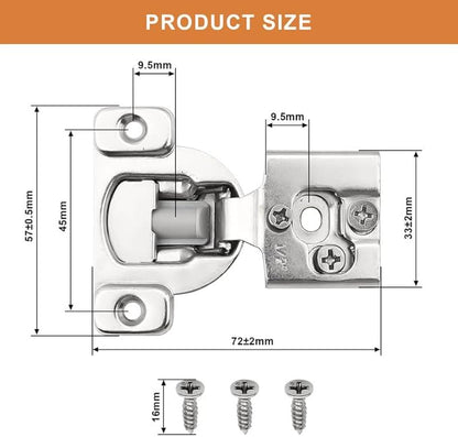 Probrico 20 Pair -40 Pcs 1/2 Inch Overlay Cabinet Hinges, Stainless Steel Soft Close Face Frame Hinges for Kitchen, Concealed Self-Closing Door Hinges