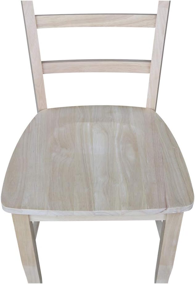 International Concepts Madrid Dining Chairs, Solid Parawood, Unfinished (Set of 2)