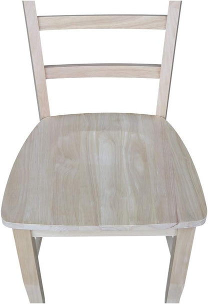 International Concepts Madrid Dining Chairs, Solid Parawood, Unfinished (Set of 2)