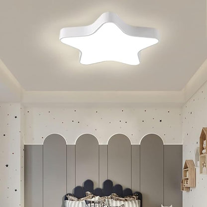 LED Ceiling Light Fixture, 20 Inch Modern Pentagram Recessed Ceiling Lights,3000K-6000K Dimmable Light, White 36W Close to The Ceiling Lighting Flush Mount Living Room Ceiling Lamp