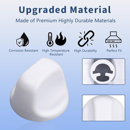 Upgraded S600349 Range Hood Knob, S99360233 Vent Hood Fan Control Knob Replacement Part fit for Broan Nutone, White (4 Pack)