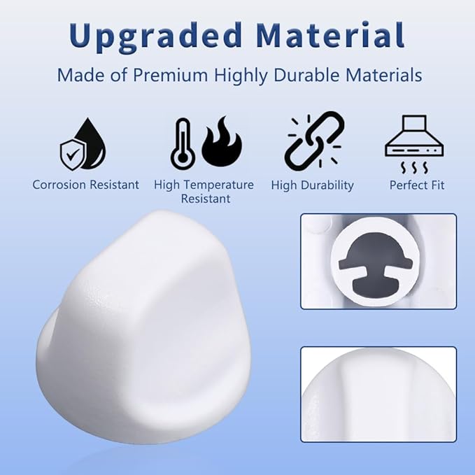 Upgraded 2Pcs S600349 Range Hood Knob, S99360233 Vent Hood Fan Control Knob Replacement Part fit for Broan Nutone, White