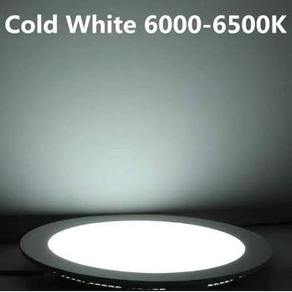6 Inch 12Watt Ultra-Thin Round LED Recessed Panel Light Lamp with Driver, 100 Watt Incandescent Equivalent, 6000K~6500K Cool White, Home, Office, Commercial Lighting Pack of 10