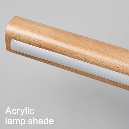 Wood Walnut Vanity Light Fixtures - LED Bath Sconces for Bathroom Over Mirror, Adjustable Brass Fittings, 4000K Natural White Light(Wood Color,90cm)