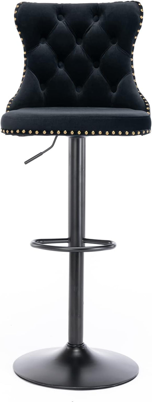 Modern Dining Chairs, Mid-Century Kitchen Table and Chairs with Sturdy Stable Base, Easy Assembly Luxury Furniture for Dining Room, Home Pub and Kitchen Island,Black-Foam-2PC