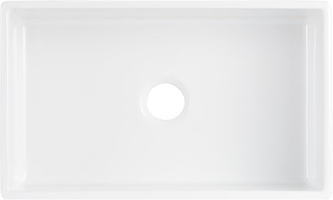 Signature Hardware 953910-30 Rowena 30" Farmhouse Single Basin Fireclay Kitchen Sink - White