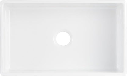 Signature Hardware 953910-30 Rowena 30" Farmhouse Single Basin Fireclay Kitchen Sink - White