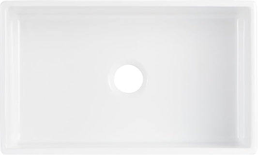 Signature Hardware 953910-30 Rowena 30" Farmhouse Single Basin Fireclay Kitchen Sink - White
