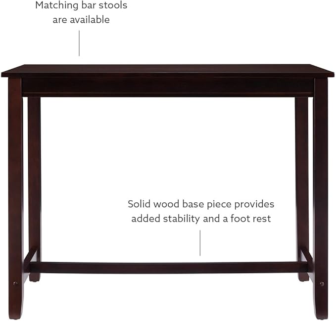 Linon 36 inch Height Pub Claridge Table, Walnut Counter