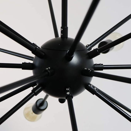 LynPon Black Sputnik Chandelier 18 Lights, Sputnik Light Fixture High Ceiling Hanging Chandeliers Mid Century Industrial Vintage Pendant Light for Foyer Kitchen Living Room Dining Room Lighting
