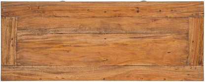 Brown Solid Mahogany Wood Sideboard, Distressed Finish, 29.5" Living Room Buffet Cabinet with Storage, Elegant Brass Handles, Indoor Furniture Kitchen Furnitur