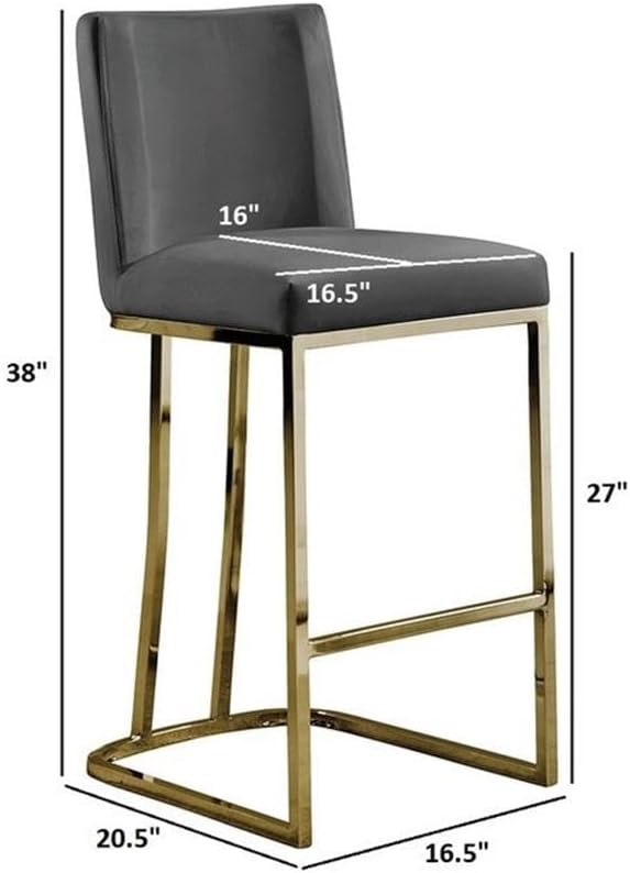 Modern Chairs Set of 2, Chrome Side Chairs & Counter Stools with Ring Pull Back, Luxury Upholstered Chairs for Kitchen Island, Dining Room & Home Bar (Velvet, Cream/Gold, Counter Height Chair)