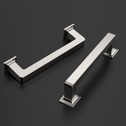 Amerdeco 10 Pack Brushed Satin Nickel Cabinet Pulls 3 Inch(76MM) Hole Centers Kitchen Cabinet Handles Cabinet Hardware Kitchen Handles for Cabinets Cupboard Handles Drawer Pulls ZH0019