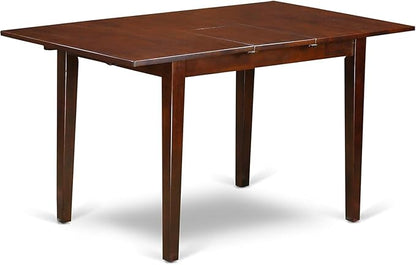 HomeStock 7 Piece Dining Table Set Consist of a Rectangle Dining Room Table with Leaf and 6 Wooden Seat Chairs, 32x60 Inch, Mahogany