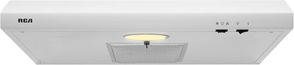 RCA R-RHUCC30SWH 30 in. Century Collection Ductless Under Cabinet Range Hood, Reusable Filter, Rocker Switch, Light, White