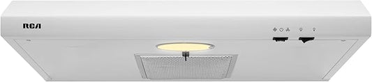 RCA R-RHUCC30SWH 30 in. Century Collection Ductless Under Cabinet Range Hood, Reusable Filter, Rocker Switch, Light, White