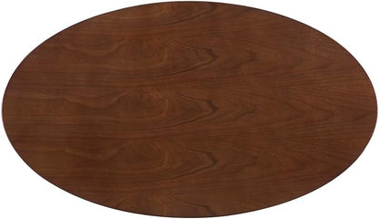 Modway Verne Oval Wood Grain 48" Dining Table in Gold Walnut