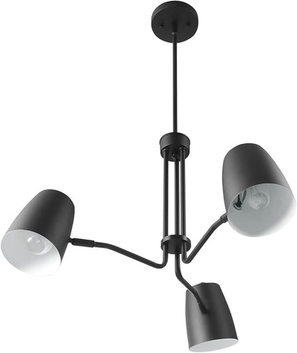 Globe Electric Logan 3-Light Chandelier, Matte Black