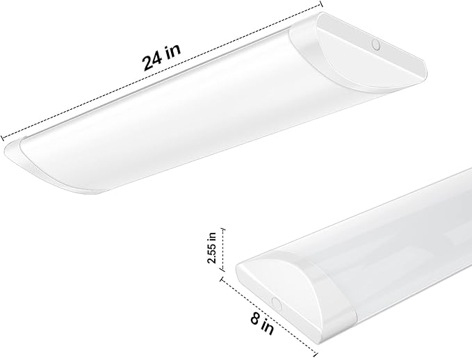 ANTLUX 2FT Wraparound Puff Lights, 20W/2400LM, 4000K, 2 Foot Kitchen LED Ceiling Lighting Fixtures, 24 Inch LED Linear Flush Mount Light for Laundry Closet Garage, Fluorescent Tube Replacement