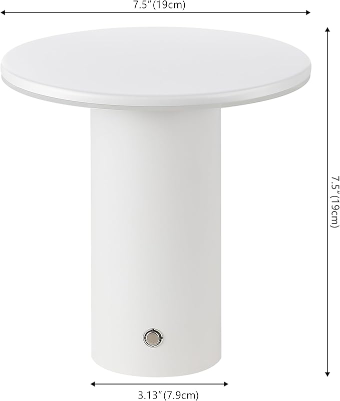 JONATHAN Y 7.5" White Modern Rechargeable Cordless LED Table Lamp Set of 2, Dimmable Touch Sensor Nightstand Mini Lamp for Dining Living Room, Frosted Diffuser JYL7158A-SET2