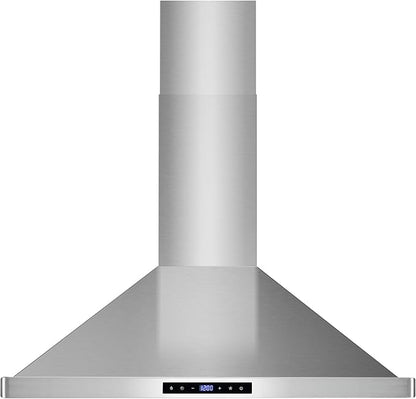 COSMO COS-63175S 30 in. Vista Collection 380 CFM Ducted Wall Mount Range Hood, Touch Controls, LED Lights, Stainless Steel