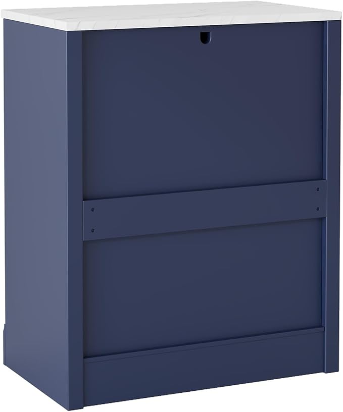 Modern Freestanding Kitchen Pantry Buffet Food Storage and Coffee Station Cabinet with Drawer 2 Adjustable Shelves and 2 Door Shelves Practical(Blue)