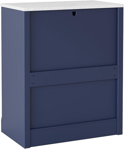 Modern Freestanding Kitchen Pantry Buffet Food Storage and Coffee Station Cabinet with Drawer 2 Adjustable Shelves and 2 Door Shelves Practical(Blue)