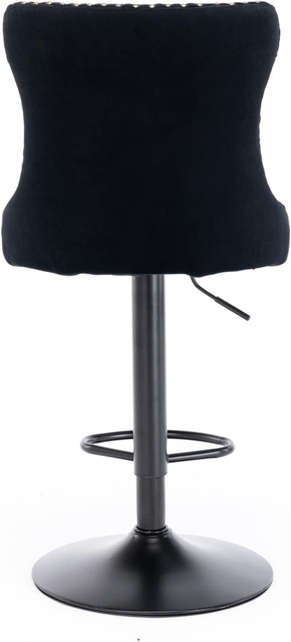 Modern Dining Chairs, Mid-Century Kitchen Table and Chairs with Sturdy Stable Base, Easy Assembly Luxury Furniture for Dining Room, Home Pub and Kitchen Island,Black-Foam-2PC