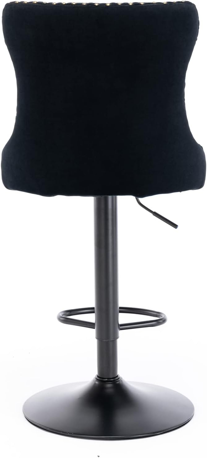 Modern Dining Chair, Mid-Century Kitchen Side Chairs with Tufted Backs, Sturdy Stable Furniture for Home Pub, Kitchen Island and Dining Room,Black-Foam-2PC