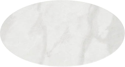 Round Table Top Multiple Sizes - Tempered Glass with Marble Design, Shatter-Resistant & Heatproof Surface Protector, Multipurpose for Dining/Coffee/Patio/End Table DIY Replacement (Gray, 28 inch)