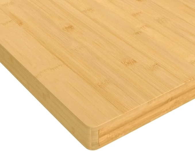 19.7" Bamboo Table Top Small Square Modern Butcher Block Desk Surface 1.6" Thick Solid Surface for Coffee Standing Workbench Living Room Office Dorm