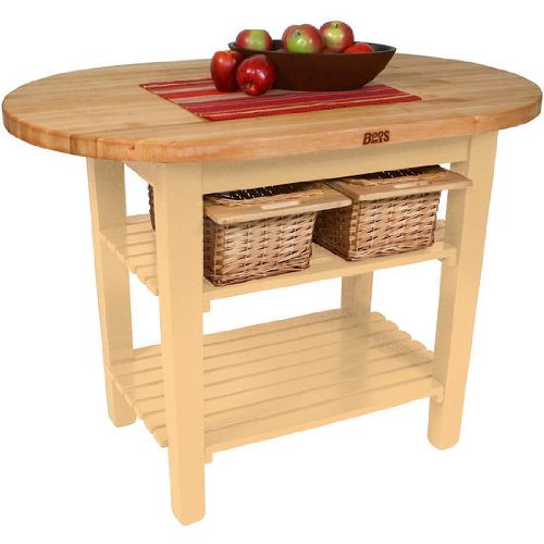 John Boos Eliptical C-Table Kitchen Island Base Finish: Natural Maple, Shelves: Not Included