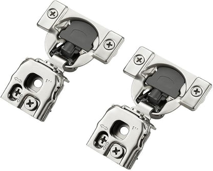 10 Pack 5 Pair 1 inch Overlay Soft Close Hinges for Kitchen Cabinet Hinges Satin Nickel Hidden Hinges Stainless Steel Concealed Hinge self Closing