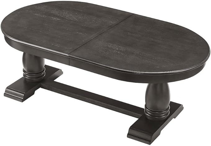 Mid-Century Modern Extendable Dining Table for 4-8, Expandable Space-Saving Kitchen Table with Leaf, Heavy-Duty Wood Finish Furniture for Dining Room, Small Apartment & Family Gatherings (Dark Brown)