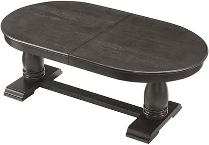 Mid-Century Modern Extendable Dining Table for 4-8, Expandable Space-Saving Kitchen Table with Leaf, Heavy-Duty Wood Finish Furniture for Dining Room, Small Apartment & Family Gatherings (Dark Brown)