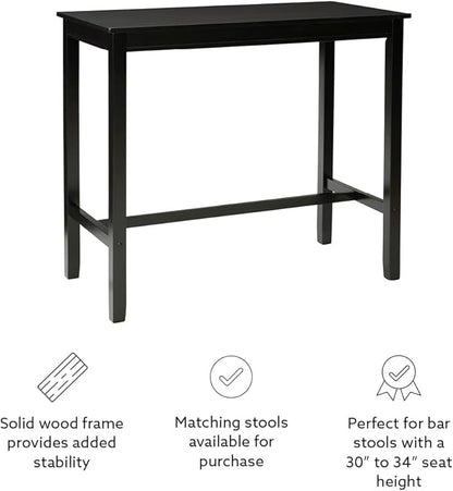 Linon 42 inch Bar Height Pub Claridge Table, Black