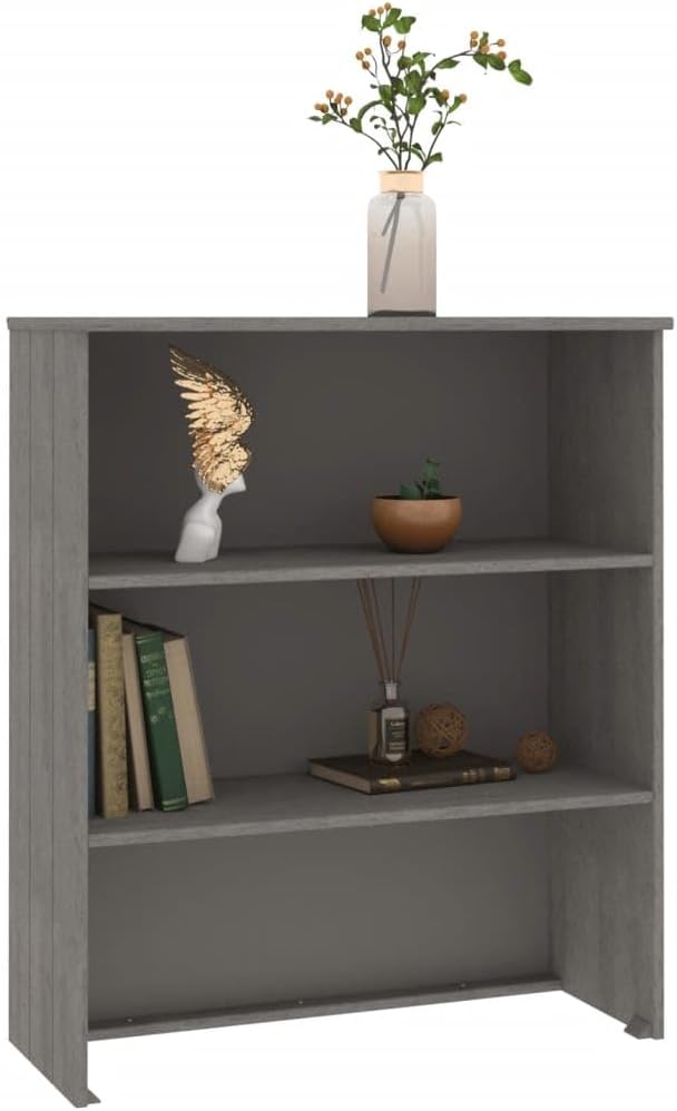 Highboard Top, Light Grey Solid Pine Wood, Lacquered Finish, 33.5x13.8x39.4 in, Rustic Storage Cabinet for Living Room, Durable Furniture Kitchen Furnitur