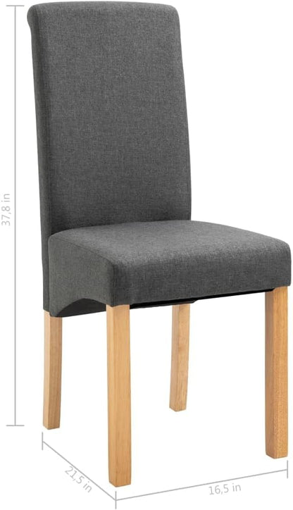 Modern Dining Chairs 6 pcs Gray Fabric Upholstered Wooden Frame Set for Dining Room Kitchen Living Room Comfortable Stable Accent Furniture