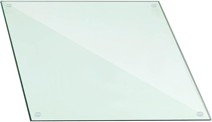 Landical 16" x 16" Rectangle Clear Tempered Glass Table Top 1/4" Thick Eased Corners Clear Tempered Top Patio Table Replacement with 10 Anti Slip Pads for Kitchen Coffee Dining Table