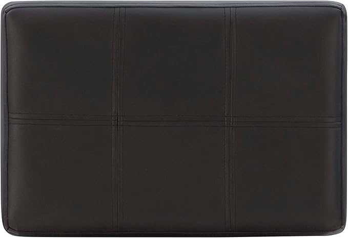 Linon Kingston Black Wooden Backless 26.5 Inch Seat Height Counter Stool with Black Faux Leather Upholstered Seat and Nailheads, Set of 2