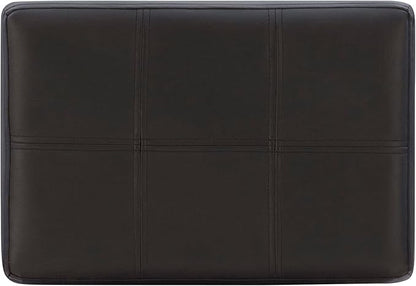 Linon Kingston Black Wooden Backless 26.5 Inch Seat Height Counter Stool with Black Faux Leather Upholstered Seat and Nailheads, Set of 2