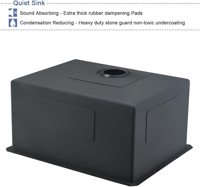 Black Stainless Steel Undermount Laundry Sink-Hovheir 24x19x12 Deep Undermount Stainless Steel Utility Sink Matte Black 16 Gauge Single Bowl Laundry Room Sinks Outdoor